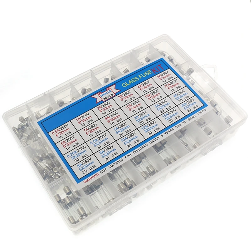 360PCS 5X20 6X30 24 Kinds Hybrid Fuse Kit Assorted Kits CNIM Hot