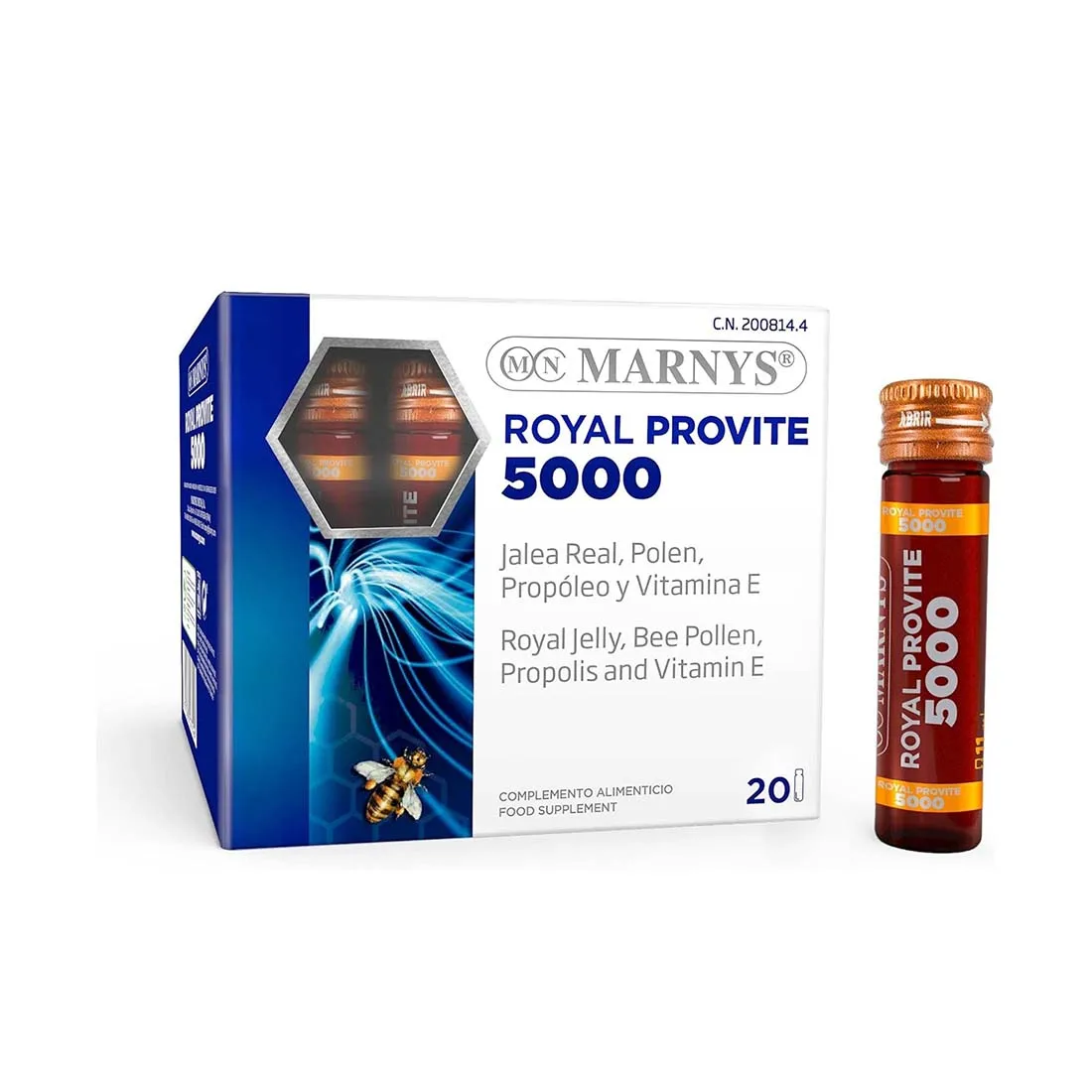 Marnys | Pure Royal jelly 3.850 mg - Royal Provite 5000-maximum energy for special periods-20 vials 416 g