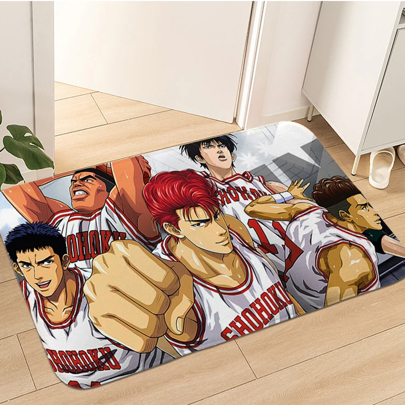 Anime Mat for Hallway B-Slam Dunk Doormat Entrance Door Washable Non-slip Kitchen Rug Bedroom Bathroom Living Room Floor Carpet