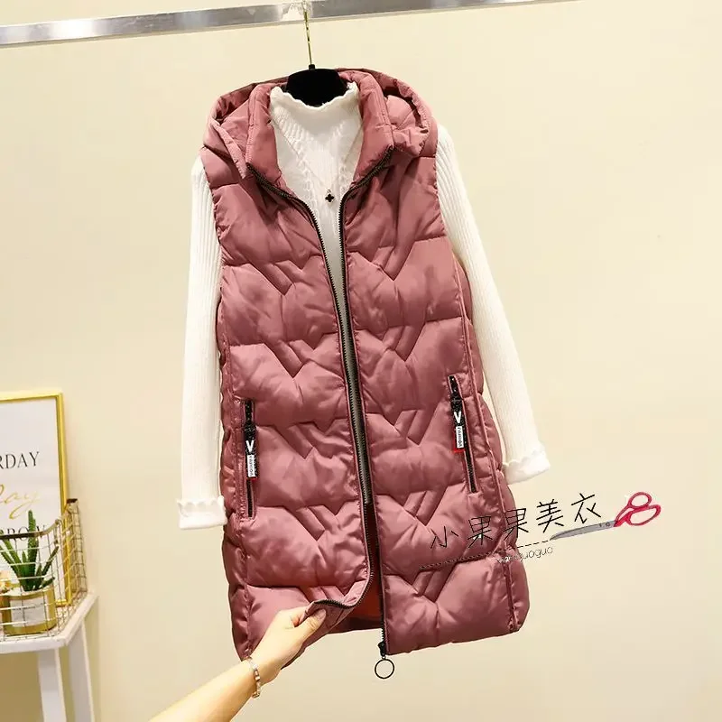 2025 신상 가을 겨울 여성 패션 캐주얼 따뜻한 조끼 아우터 후드 캐주얼 베스트 여성 조끼 재킷