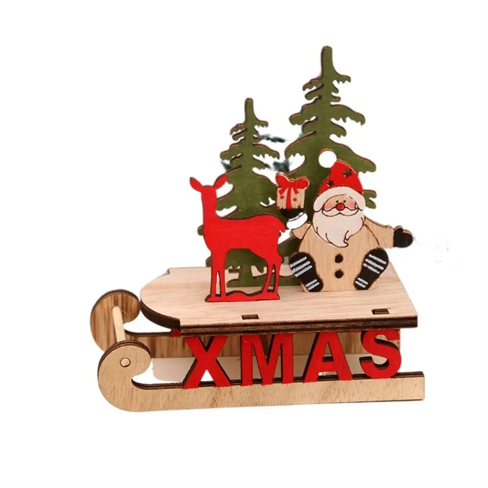 

Tree Xmas Tree Ornaments Merry Christmas Ornament Wood Craft Christmas Decorations DIY Assembly Assembly Decorations Xmas Sled