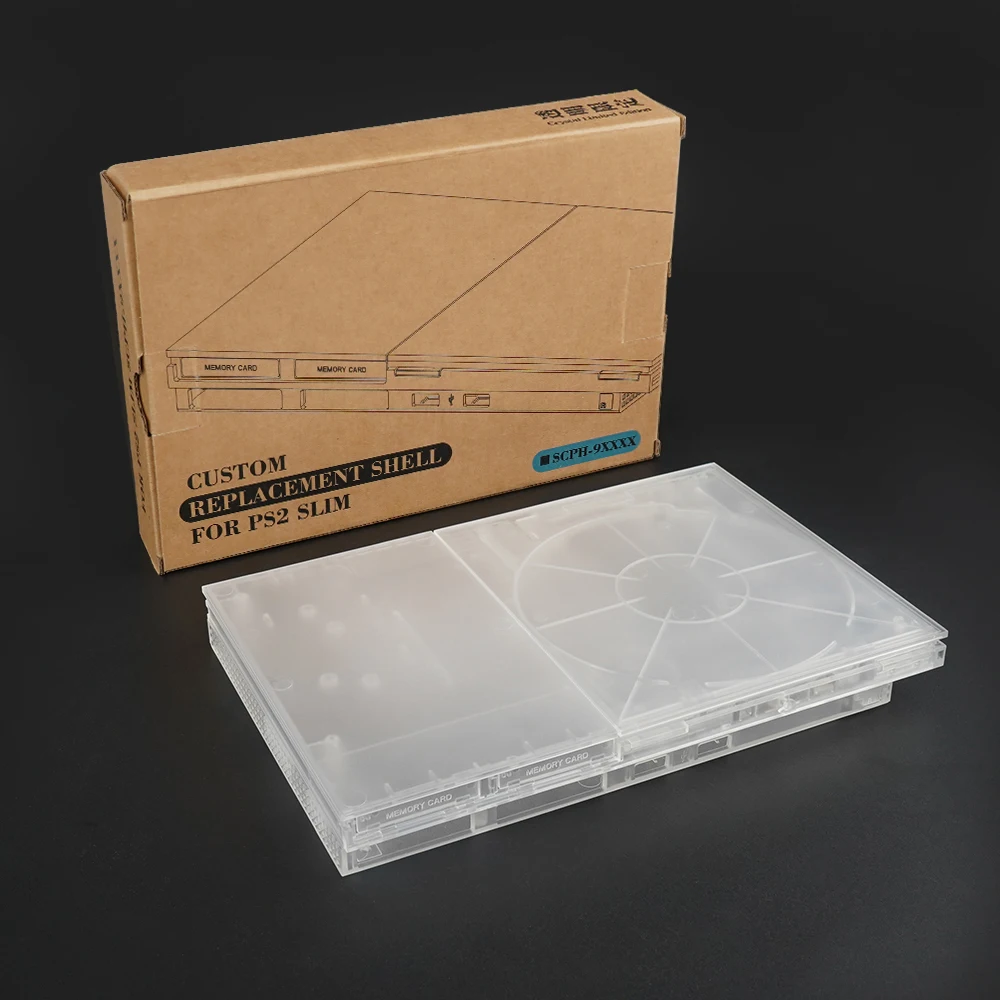 Capa protetora para console PS2, capa de substituição branca transparente para modelos Sony Playstation Slim 7000x 9000x
