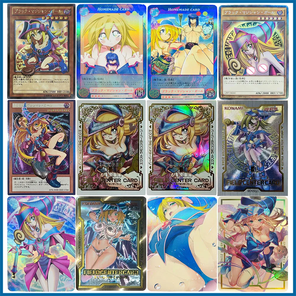 

Anime Yu-Gi-Oh DIY ACG Nude Sexy Cards Premium Flash Cards Boys Game Toys Christmas Birthday Gifts Black Magician Girl