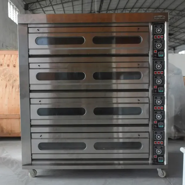 Horno comercial de Gas grande, 4 cubiertas, 16 bandejas, horno Industrial para hornear Pizza, pastel, pan, cuatro capas, 4 cubiertas, horno de Gas de panadería/G