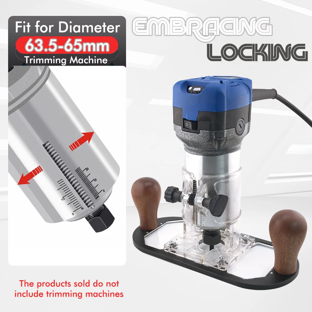 Wood Router Base for Edge Guide-Woodworking Trimming Machine Milling Groove Flip Engraving Trimming Opening Milling Base(Black)