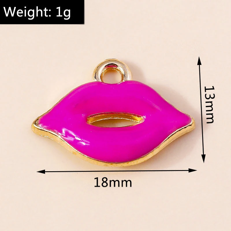 Leslie 10 Stück Mädchen süße Nagellack Lippen rote Lippenstifte Charms für Frauen Ohrringe Armband Halskette Schlüsselanhänger Schmuck Makiing DIY – Detail 11