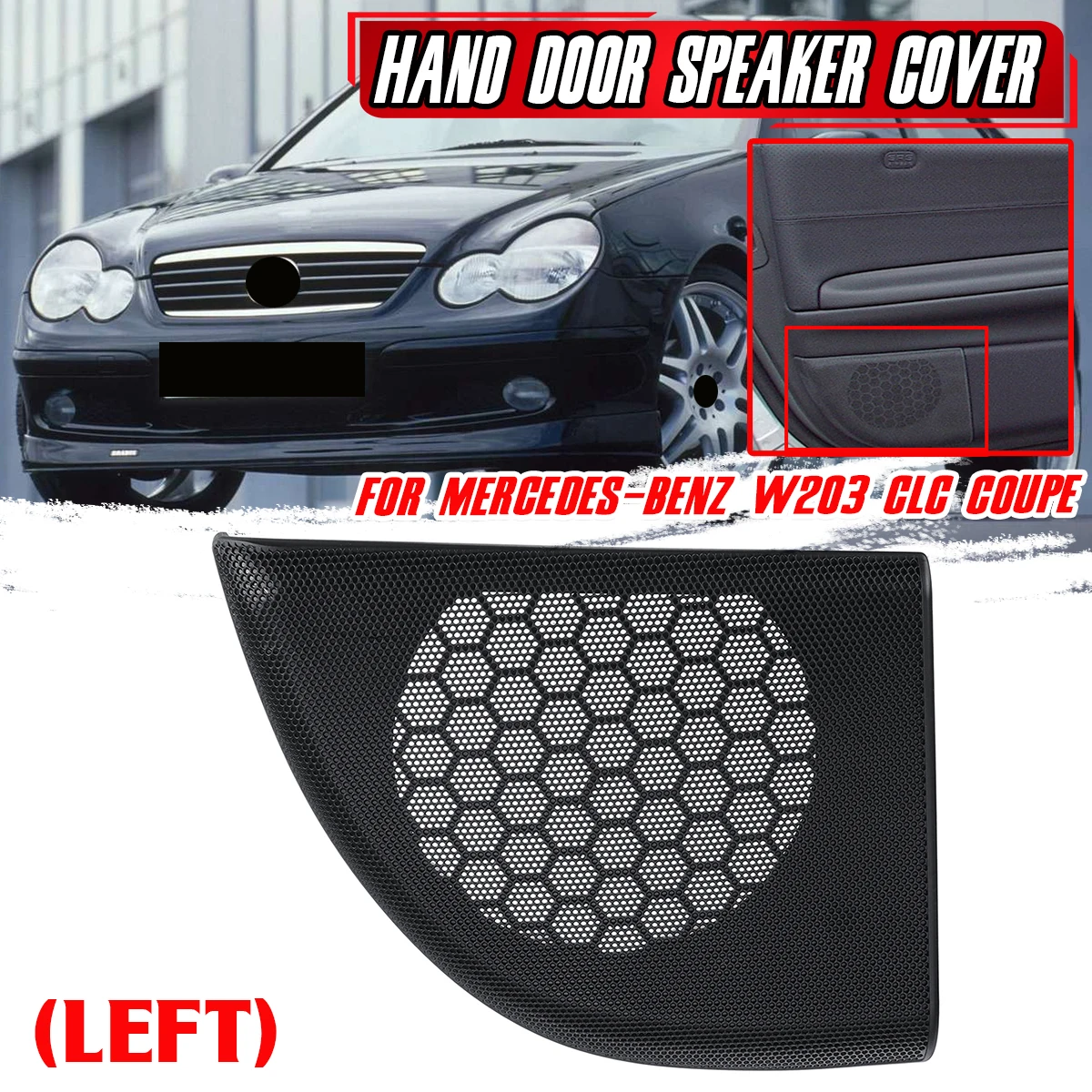 New Car Hand Door Side Door Speaker Cover Trim Horns Cover For Mercedes For Benz W203 CLC Coupe 2Dr A20372703889051 ABS Plastic