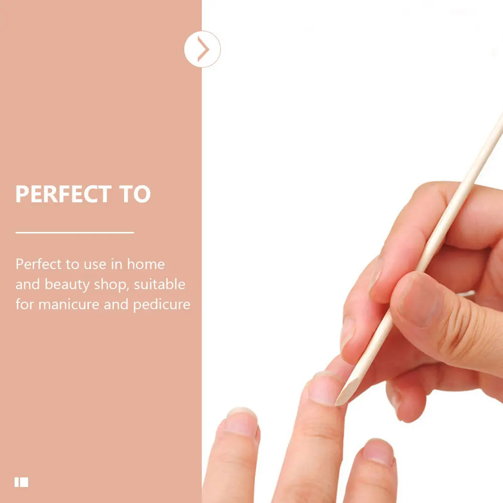 

100Pcs Wood Nail Stick Cuticle Pusher Remover Manicure Pedicure Supplies Disposable Nail Cleaning Sticks Professional Manicure