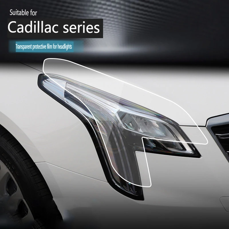 2 Pieces Car Front Headlamp Film for Cadillac CTS XTS ATSL TPU Transparent Film Headlight Trim Strips Car Accessories