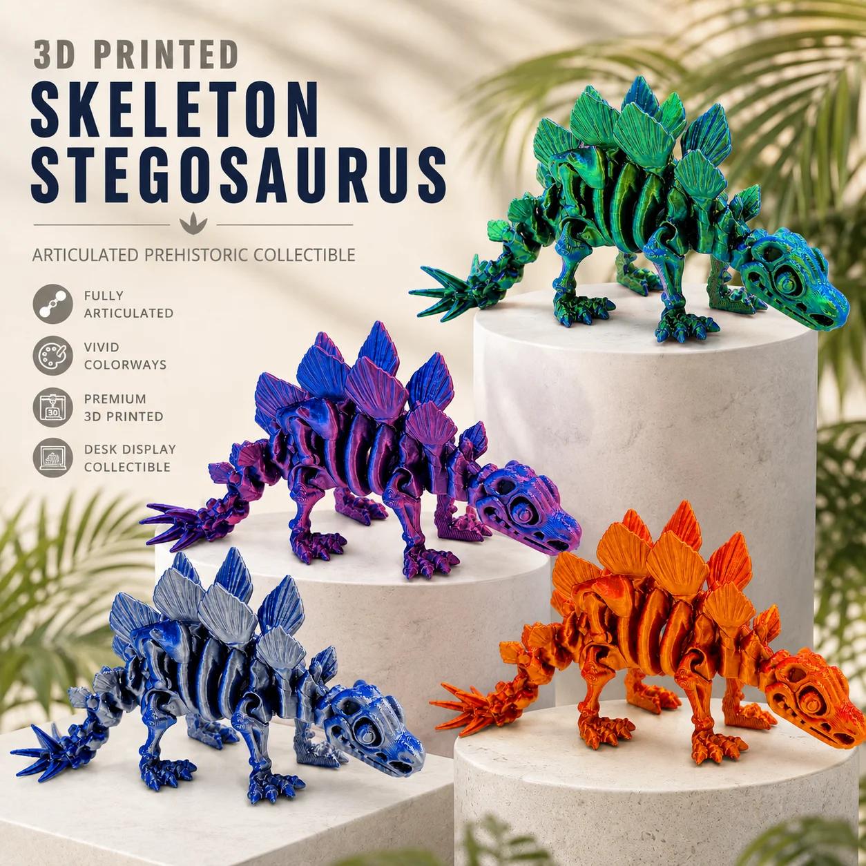 3D Printed Skeleton Stegosauru - 3D Printing Desk recension och pris