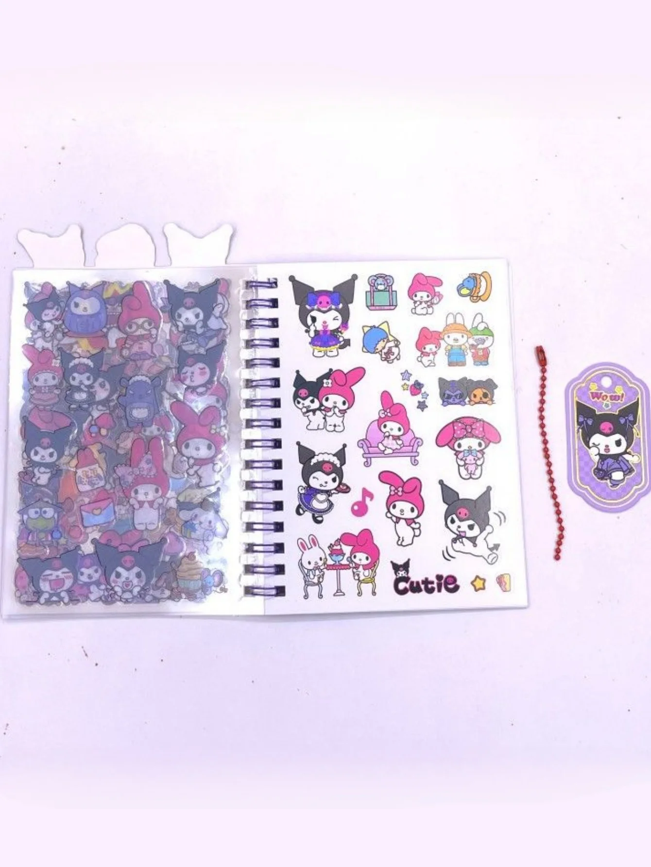 1/3 pezzi Kuromi Melody Set di adesivi Adorabile kit per diario fai da te con pendenti per notebook a spirale Regali di cancelleria per adolescenti