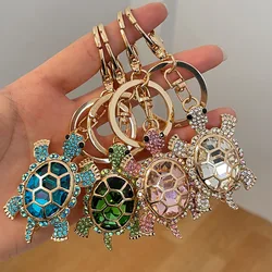 Cute Rhinestone Crystal Little tail turtle Keychain tortoise Key Chain Key Ring Holder Pendant Keyring