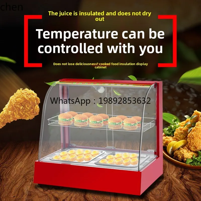 Vitrina de exhibición pequeña de sobremesa con aislamiento ZS para calentar, incubar, exhibir alimentos cocinados, pan, tartas de castaña y otros productos.