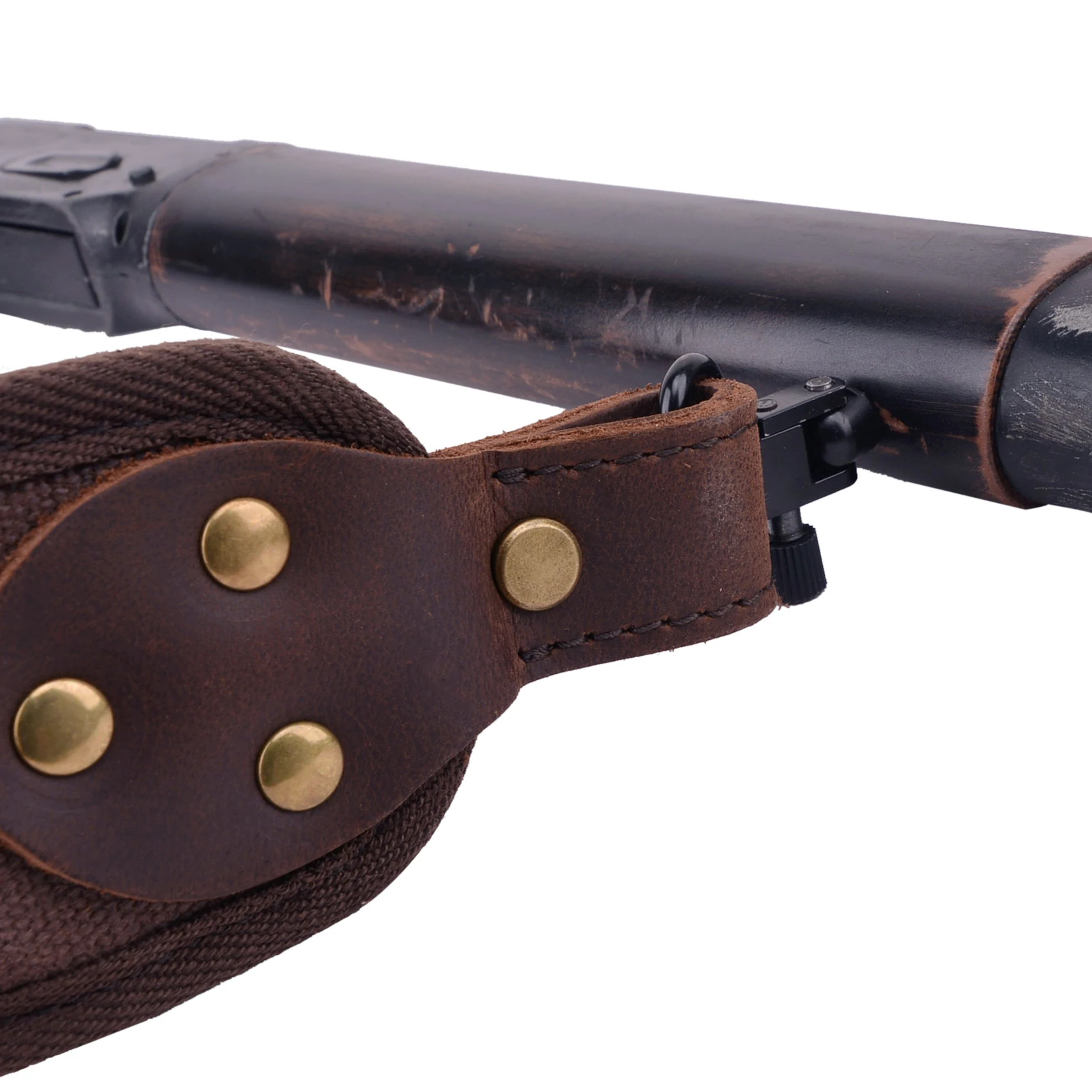 Leather Canvas Rifle Sling Gun Shoulder Adjustable Belt for .357 .30-30 .38 .35