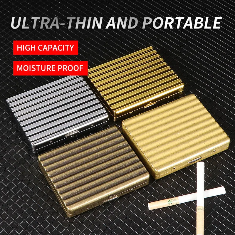 

Metal Cigarette Case For Men,20 Cigarettes Clipswith Gift Boxes , High-grad,portable,moisture-proof,thick Hand Roll Cigarette