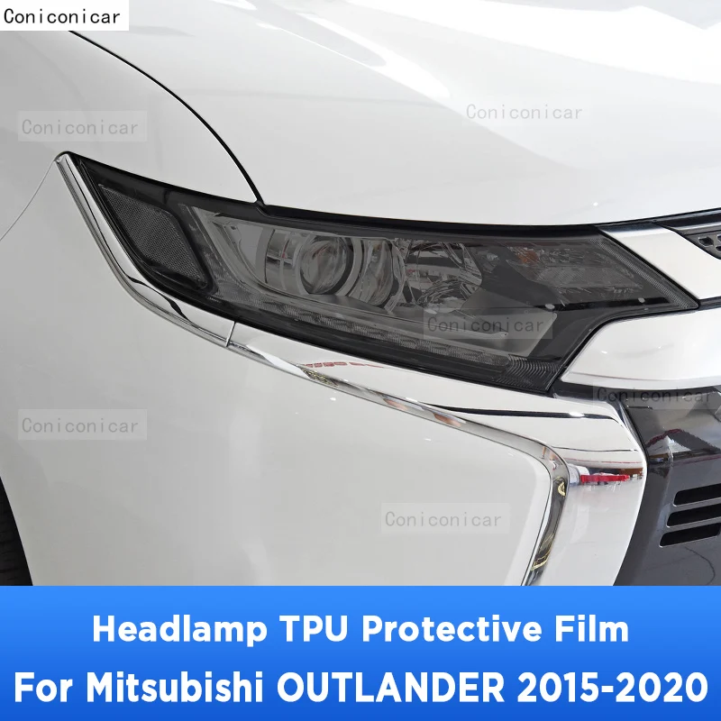 

For MITSUBISHI OUTLANDER 2015-2020 Car Exterior Headlight Anti-scratch Front Lamp Tint TPU Protective Film Accessories Sticker