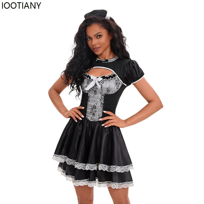 

IOOTIANY Adult Women Maid Cosplay Uniform Medieval Sexy Maid Dress Carnival Party Stage showing Dress Up Festival Costume New