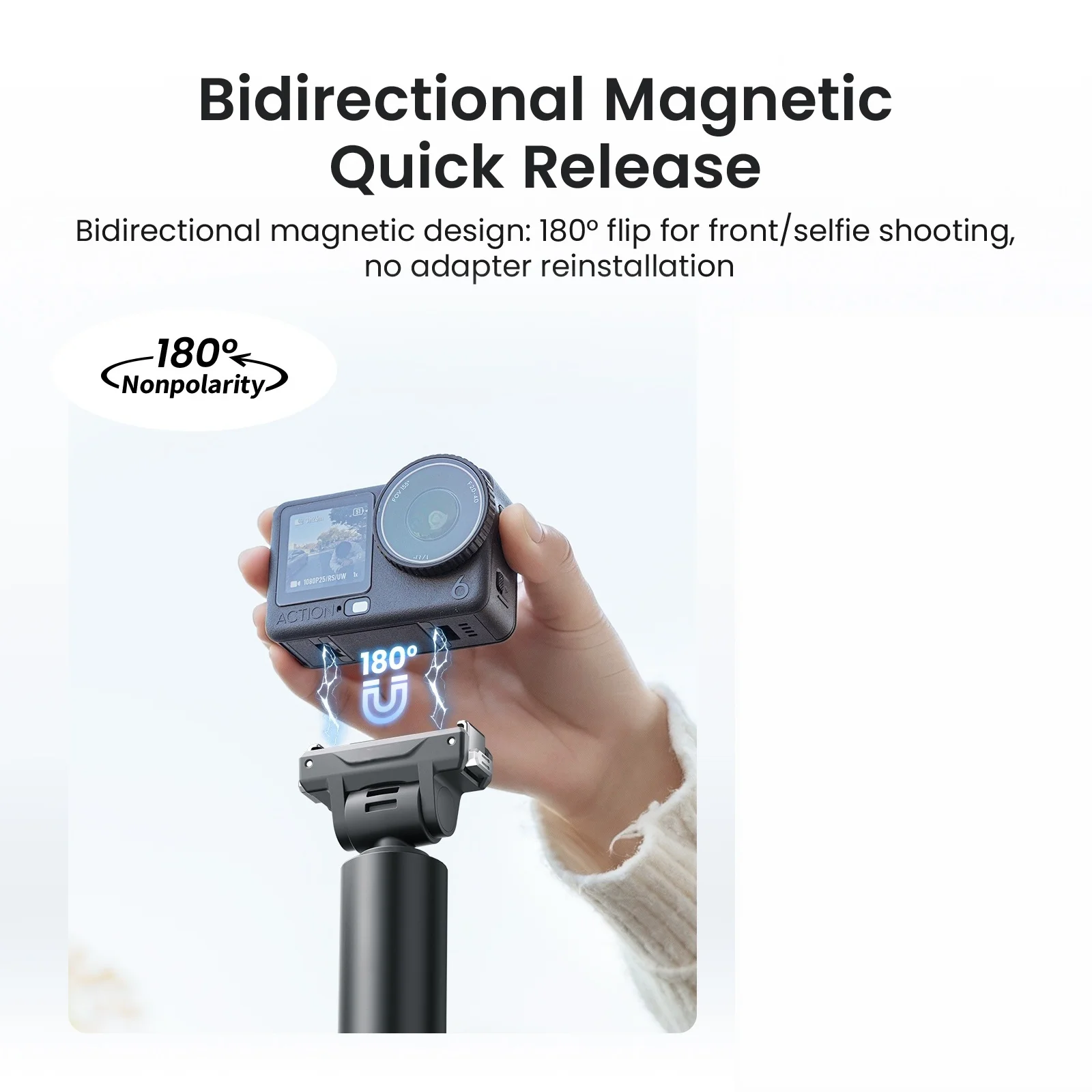 Picture 4: For DJI OSMO Action 6 /NANO / OSMO 360/Action 5Pro /4/3 Adjustable Dual-Direction Quick-Release Selfie Stick Camera Accessory