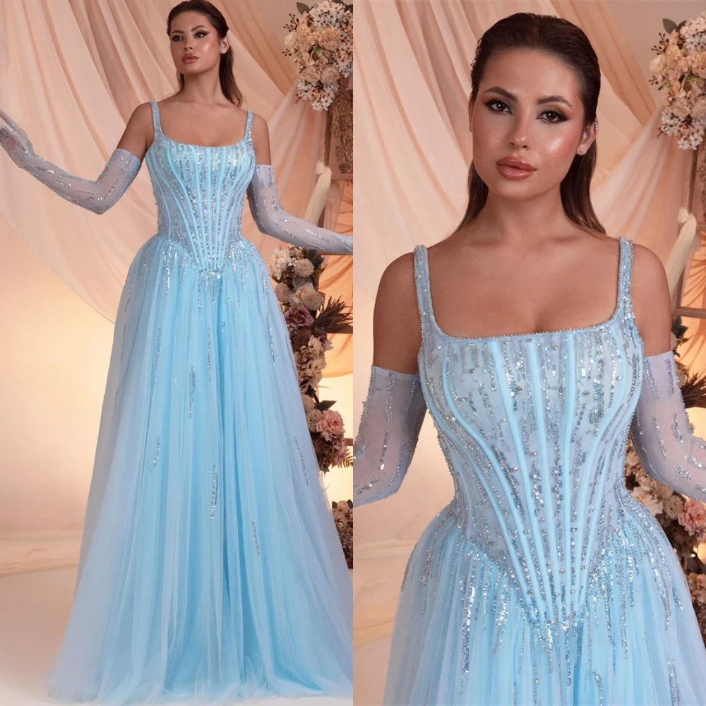 فستان سهرة رائع مخصص من الأورجانزا على شكل حرف a فساتين حفلة موسيقية فاخرة مطرزة عالية الجودة للمناسبات الخاصة