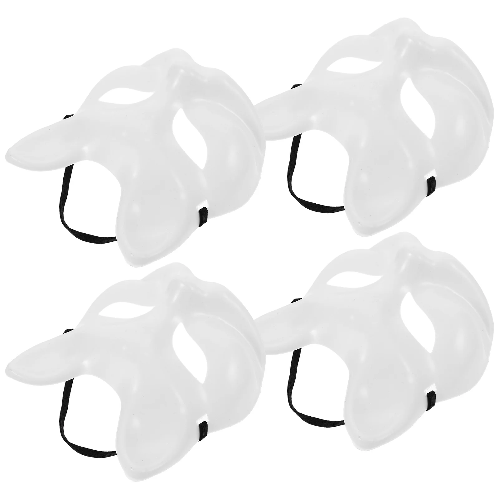 

4pcs Diy Fox Mask Blank White Masks For Halloween Costume Cosplay Party Hand Painted Craft Unpainted Masquerade Masks Diy Supply