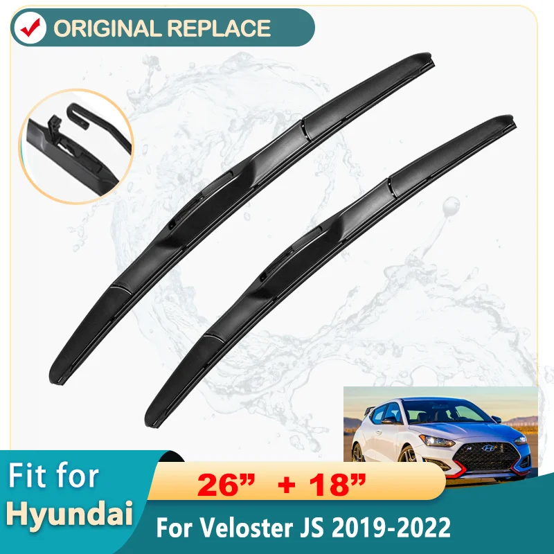 For Hyundai Veloster JS 2019 2020 2021 2022 N Car Front Wiper Blades Washer Cleaning Windscreen Screen Windshield Accessories J