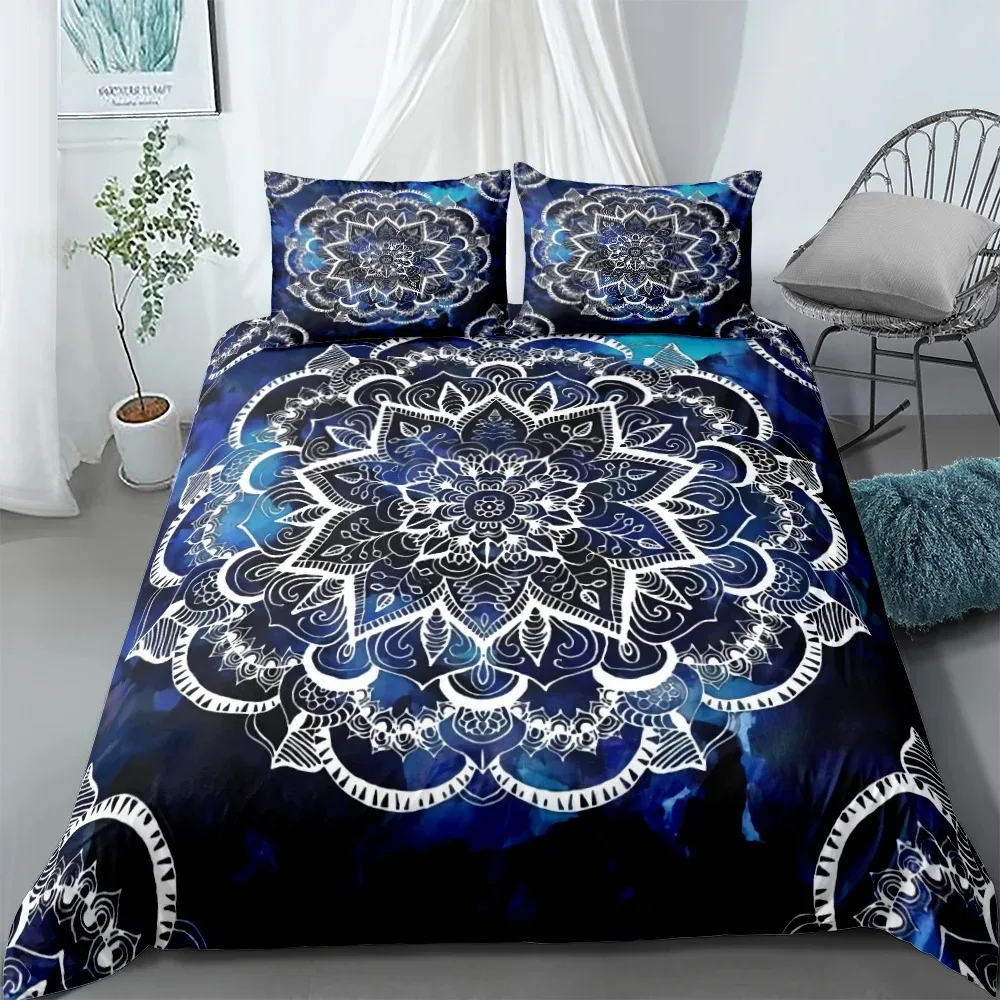 Vintage Mandala Duvet Cover Set King Queen Double Full Twin Single Size Bed Linen Set