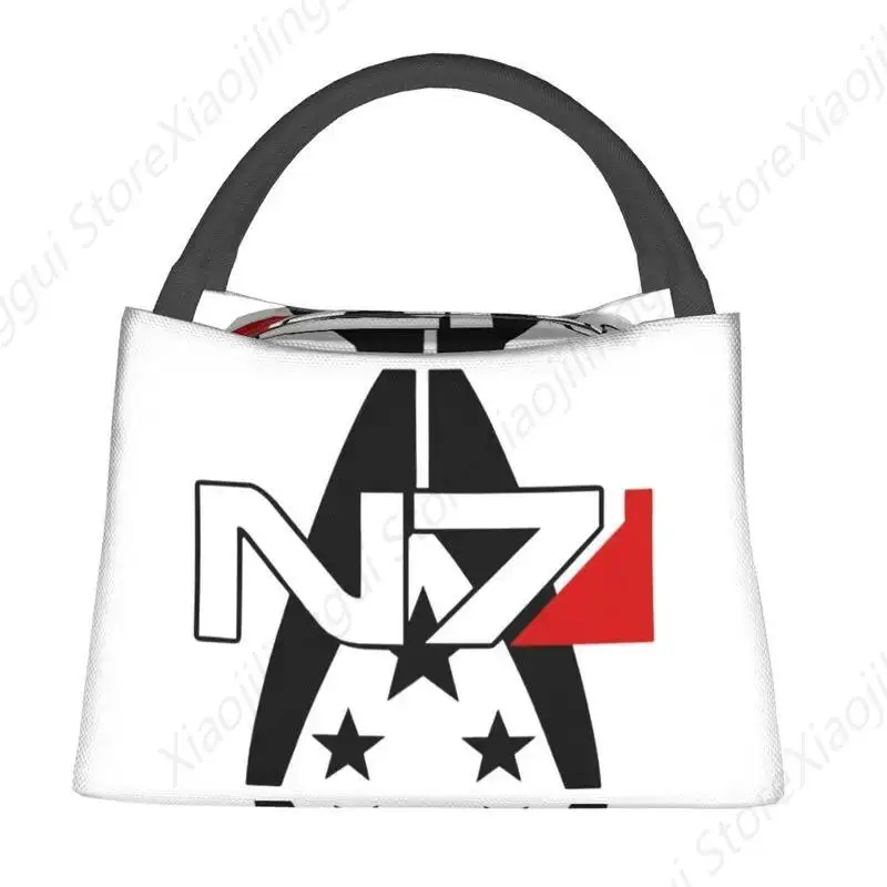 Alliance N7 Mass Effect Logo Insulated Lunch Bags for Women Resuable Cooler Thermal Bento Box Hospital Office