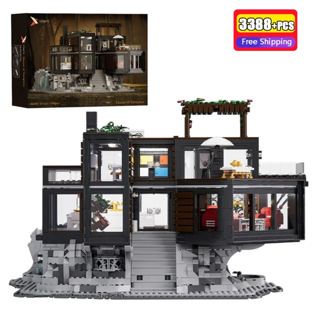 

3388Pcs Vampire Family House Building Blocks Horror Movie Architecture Modular Model Brick Puzzle Toys Kids Halloween Gift