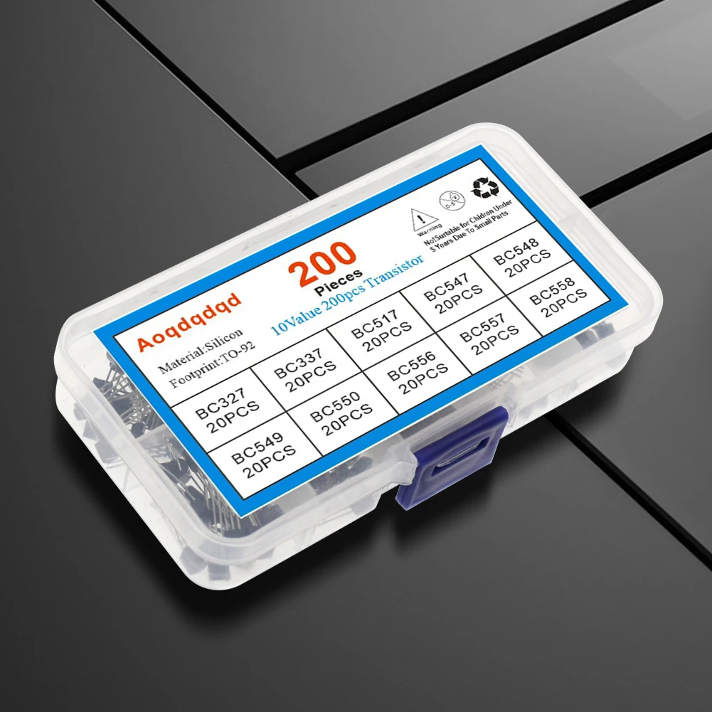 200 قطعة تشكيلة الترانزستور PNP NPN TO-92 الترانزستور مجموعة متنوعة BC327 BC337 BC517 BC547 BC548 BC549 BC550 BC556 BC557
