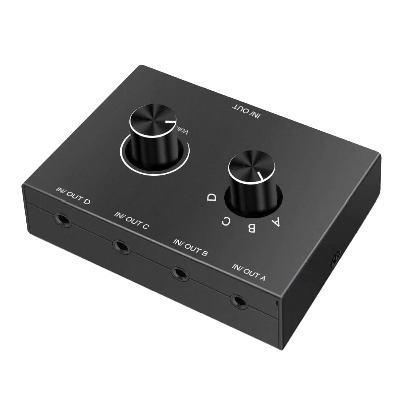 3.5 AUX Headphone Switcher Audio Signal 4 In 1 Out Four In One Out Stereo 3.5 Switcher 2 to 1