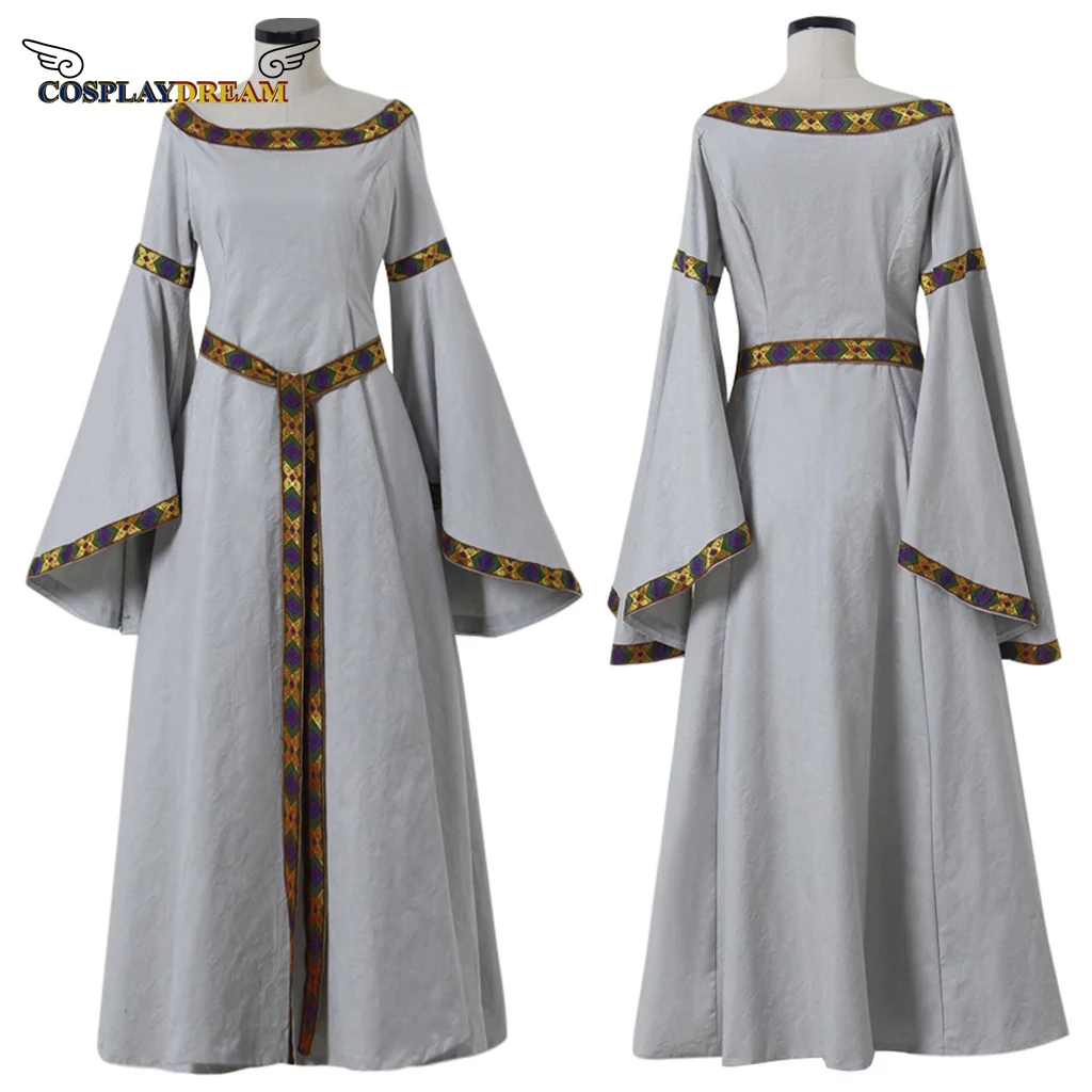 

Roman Byzantine Gothic Long Dress Renaissance Dress Victoria Medieval Flare Sleeve Elegant Dress Halloween Cosplay Costume