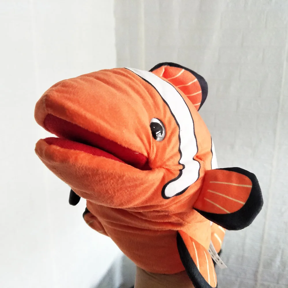 Hand Puppet Fish Clownfish With Open Mouth Stuffed Plush Toy