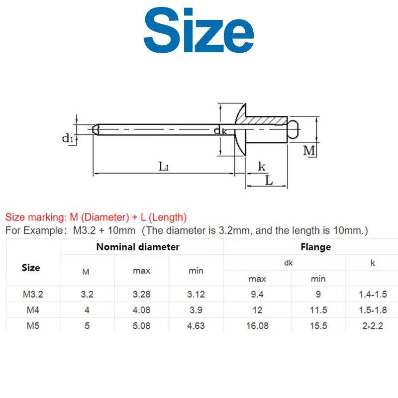 Large Cap Open End Aluminum Blind Rivets/ Blind Rivet/pull Cap Rivets/Blind Rivet with Flat Round Head Split Brivets