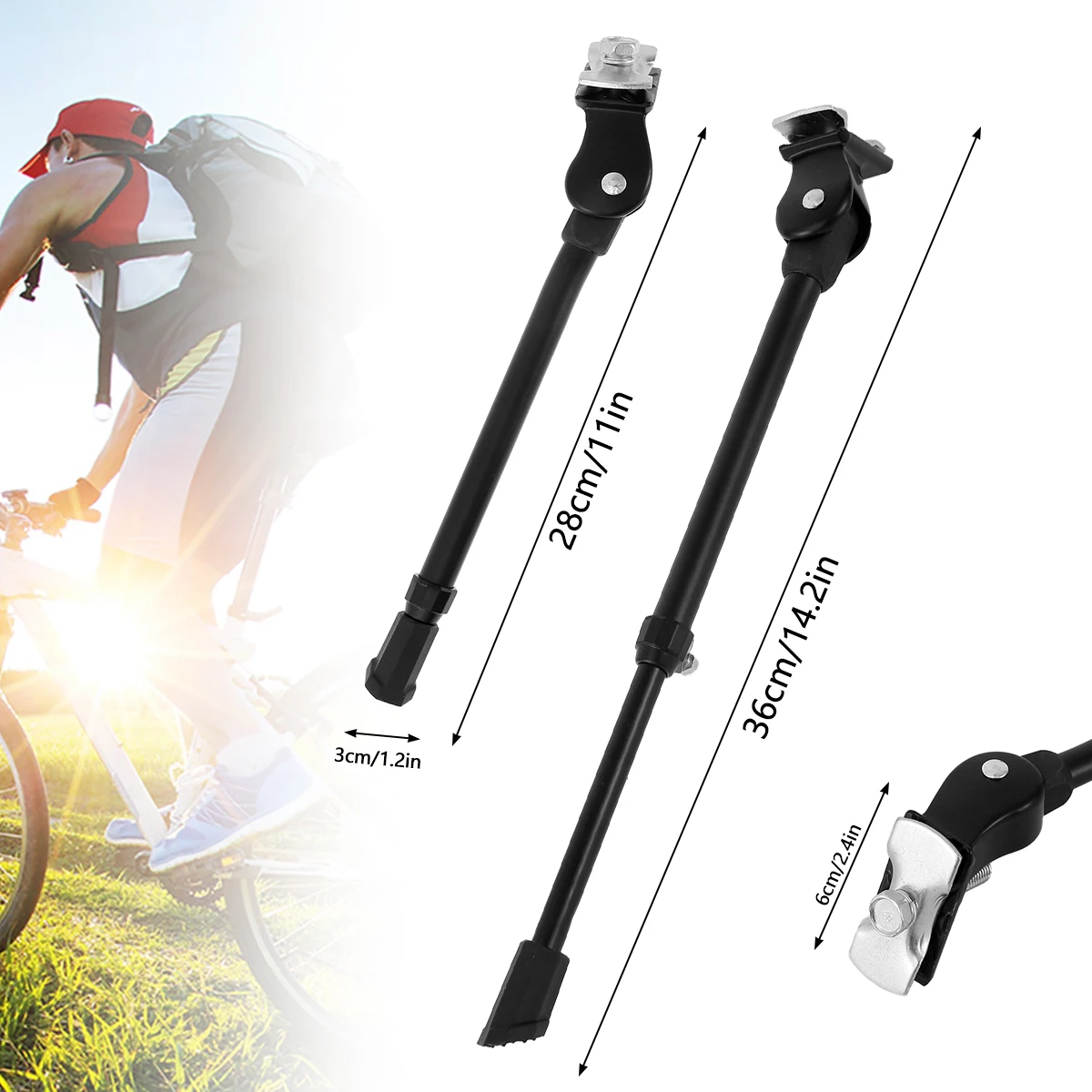 24-27 inch Bicycle Side Support Bike Kickstand Parking Stand Foot Brace Foot Riding Accessories Adjustable Bike Kick Stand view 2