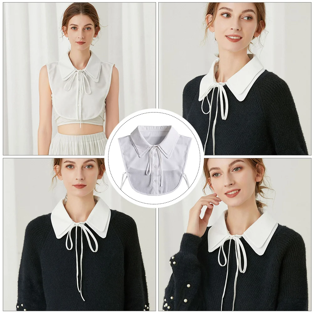 1 قطعة المرأة وهمية طوق قميص أبيض أنيق الشيفون كاذبة طوق الملابس التبعي المألوف الملابس الزخرفية لهجة #1