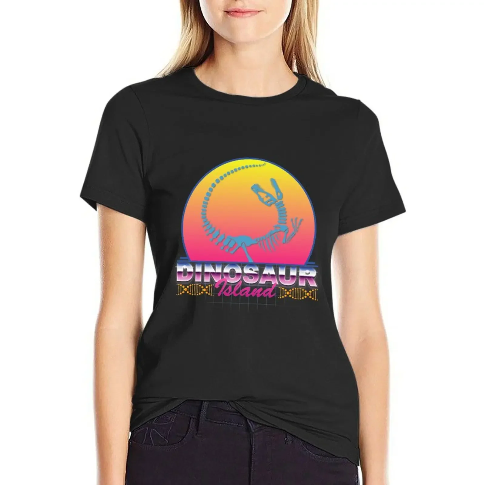 

Dinosaur Island T-Shirt funnys cute tops plus size tops female korean Women's clothes
