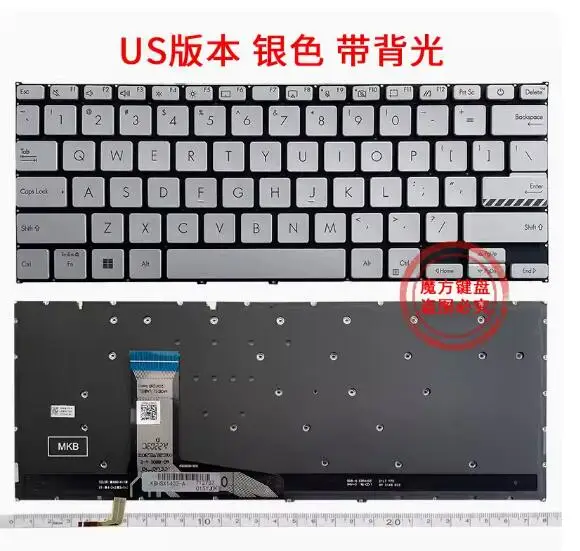 

NEW For ASUS Vivobook X1402 X1403 X1402Z X1402ZA X1403Z X1403ZA X1403VA M1402 D1402 F1402 M1403 Keyboard US Backlit silver