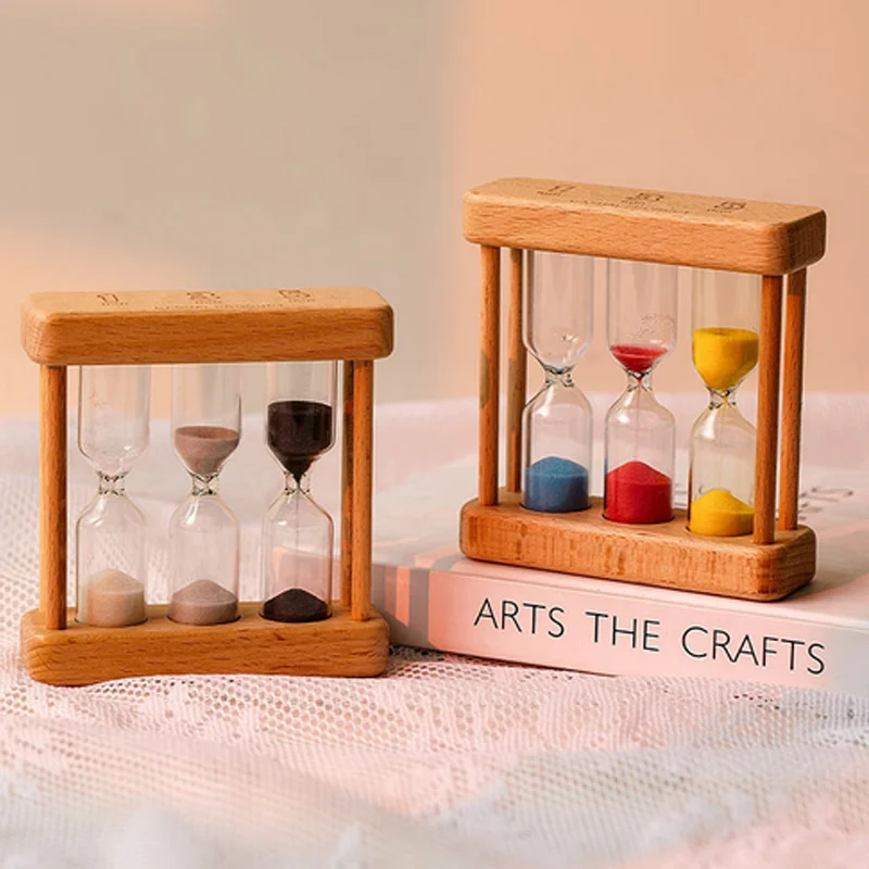 1/3/5 Minutes Modern Wooden Hourglass Sand Clock Mini Home Decoration Creative Timers Sandglass Kids Toothbrush Timer Timekeeper