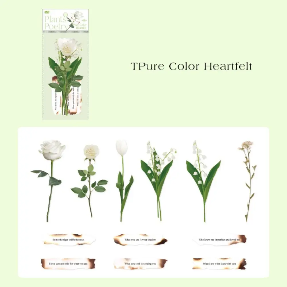 

PET Vintage Decorative Sticker Vintage Plants and Poetry Series Flowers Sticker Ins Styling Romantic Retro Rose Sticker