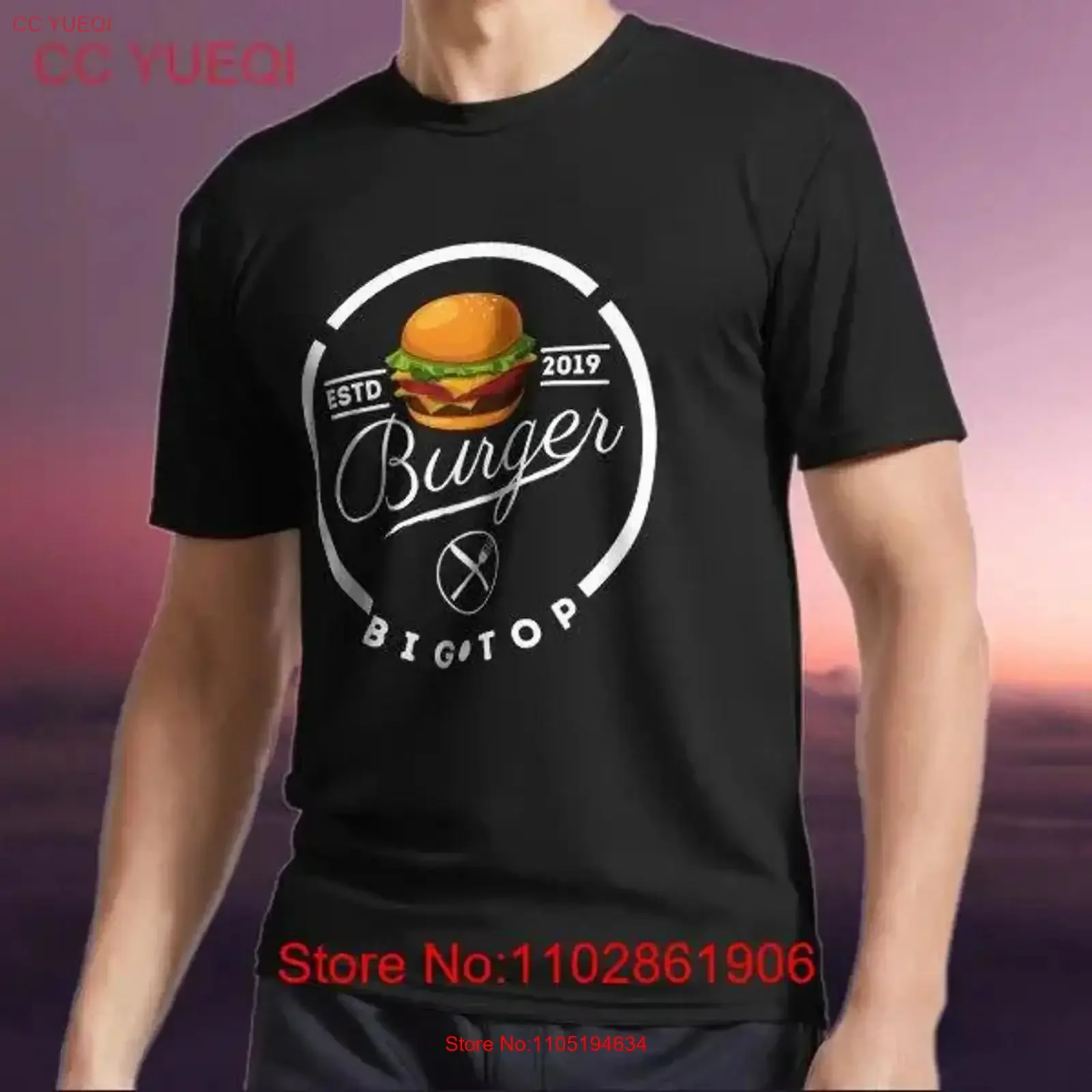 تي شيرت جديد برجر كبير للشعار النشط مقاس أمريكي مضحك مقاس S إلى 5XL ملابس مصممة ملابس الشارع المغسولة العتيقة للجنسين