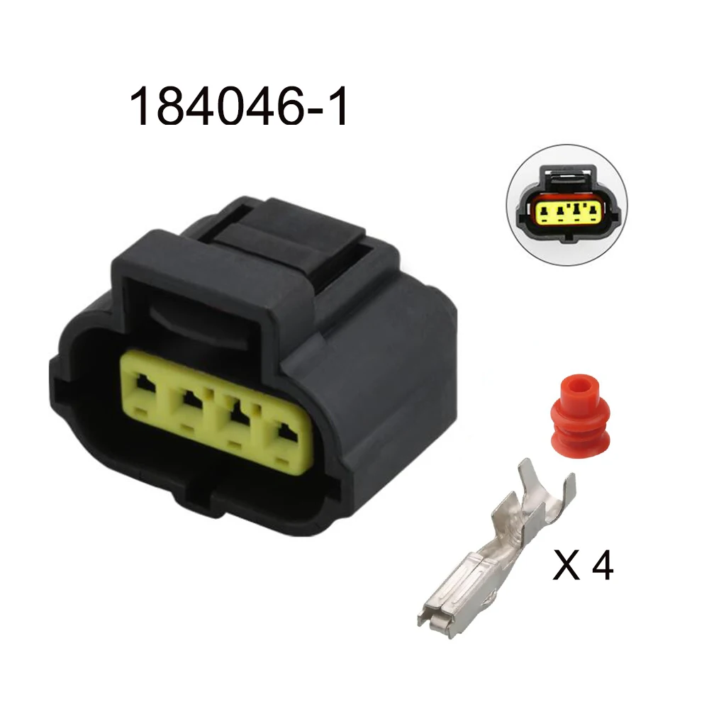 100SET 184046-1 auto Waterproof cable connector 4 pin automotive Plug famale male socket Includes terminal seal