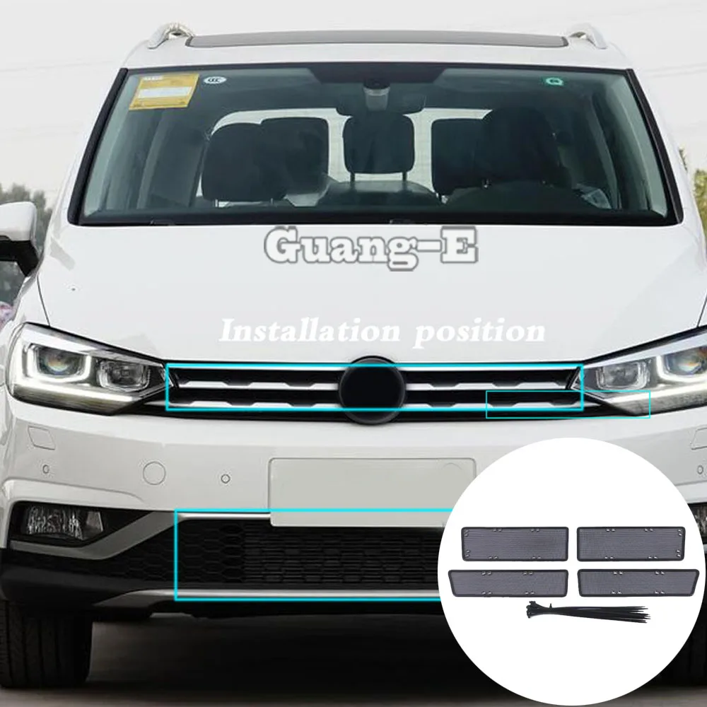 Dla VW Volkswagen Touran L 2016 2017 2018 2019 2020 na kratkę samochodową Grill zapobieganie owadom netto wykończenia przód bronić owady siatki