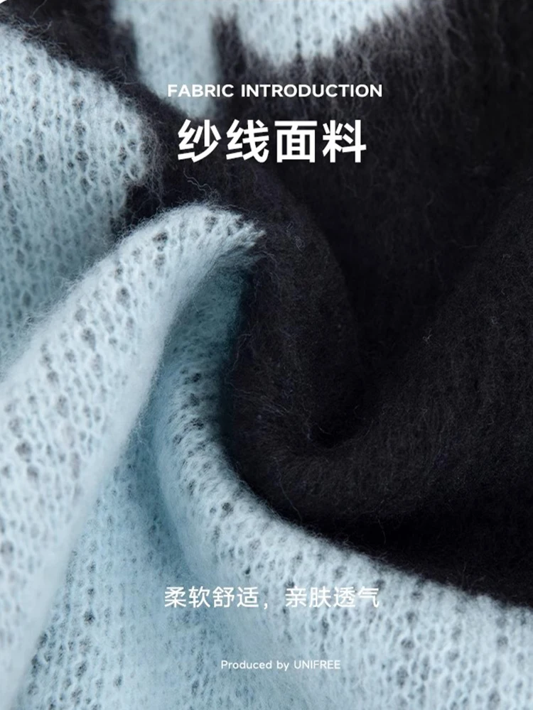Streetwear Tie Dye Spring Sweater Tops Women Plush Soft Long Sleeve Knit Pullover Casual Loose Knitwear Jumper Vintage Poleras