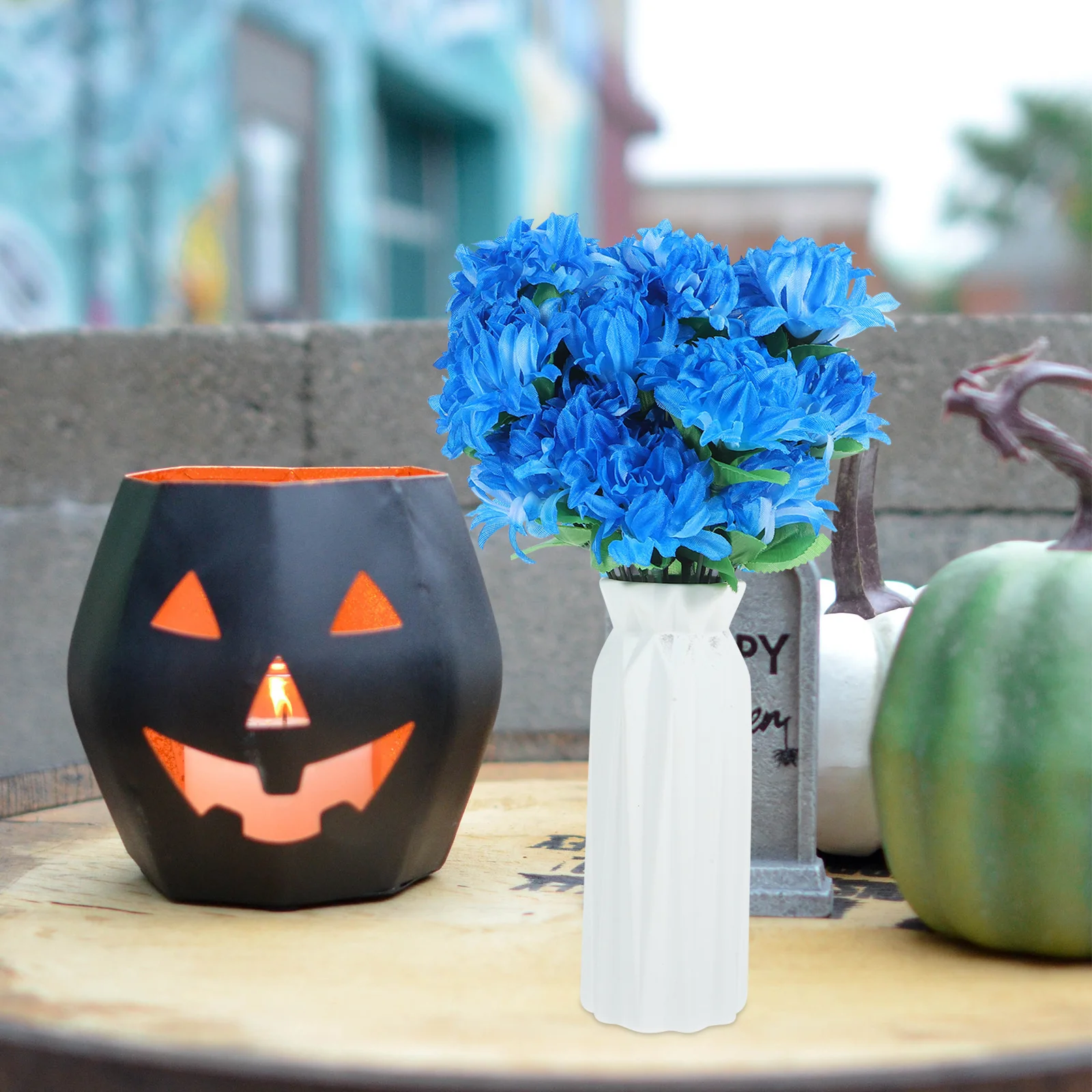 

Artificial Chrysanthemum Bouquet Realistic Silk Flower Stems for Cemetery Grave Decoration Outdoor Memorial Fake Flowers