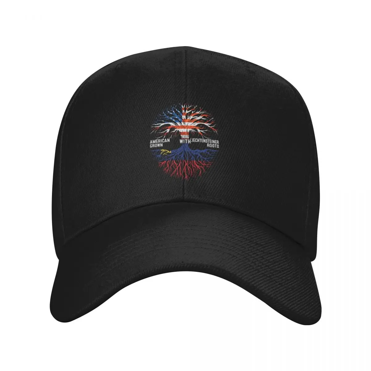 American Grown With Liechtensteiner Roots Liechtenstein Flag Baseball Cap custom Hat party Hat Mens Caps Women's