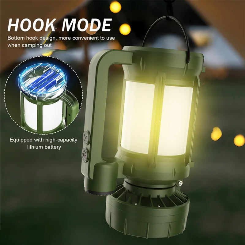 

AA81-Portable Solar Outdoor Lantern With LED Flashlight And Cooling Fan - Ideal For Camping And Hiking