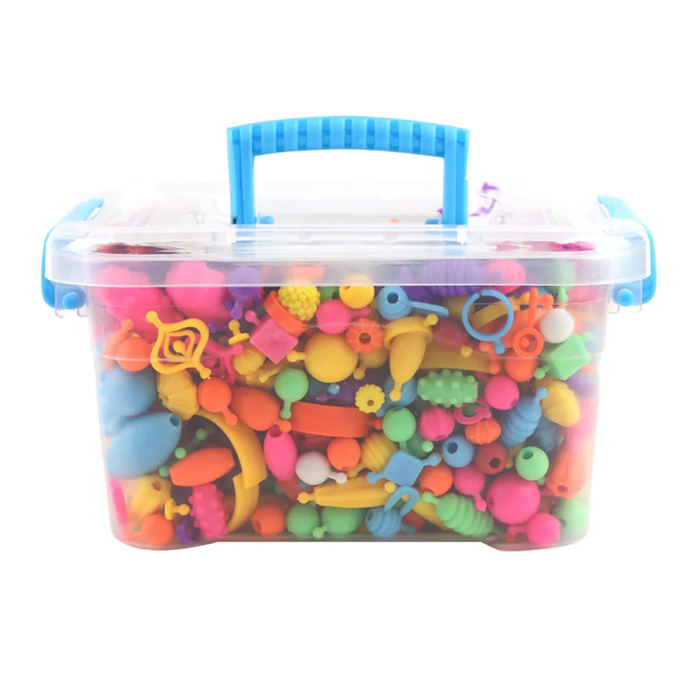 1Set Pop Beads Children's DIY Accessory Bright Sturdy Plastic Beads for Crafting Bracelets Handmade Decorative Playset Fun Gift