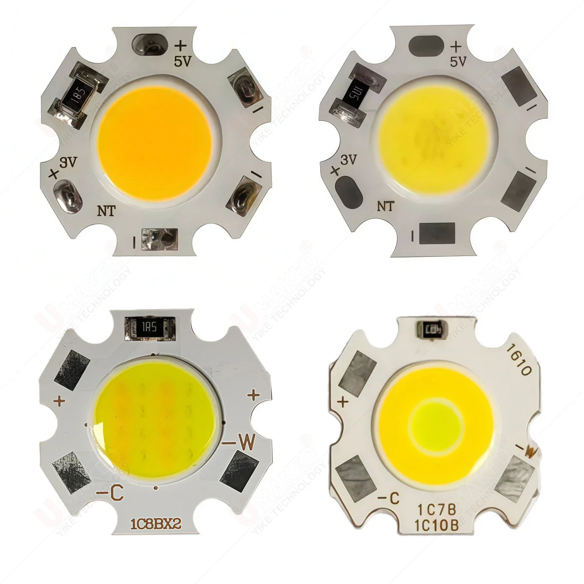 

10pcs 20mm dual Color LED downlight source 5W 5V Chip COB Beads 11mm Lumi White aluminum PCB plate COB diy indoor tracking lamp