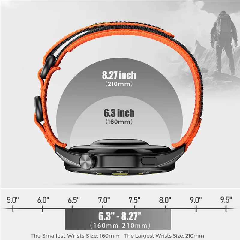 22mm Hook and Loop Nylon Watch Band for Garmin Venu 4 3 2 45mm/D2 Air X15/Forerunner 570 47mm 265 255 Sports Replacement Strap