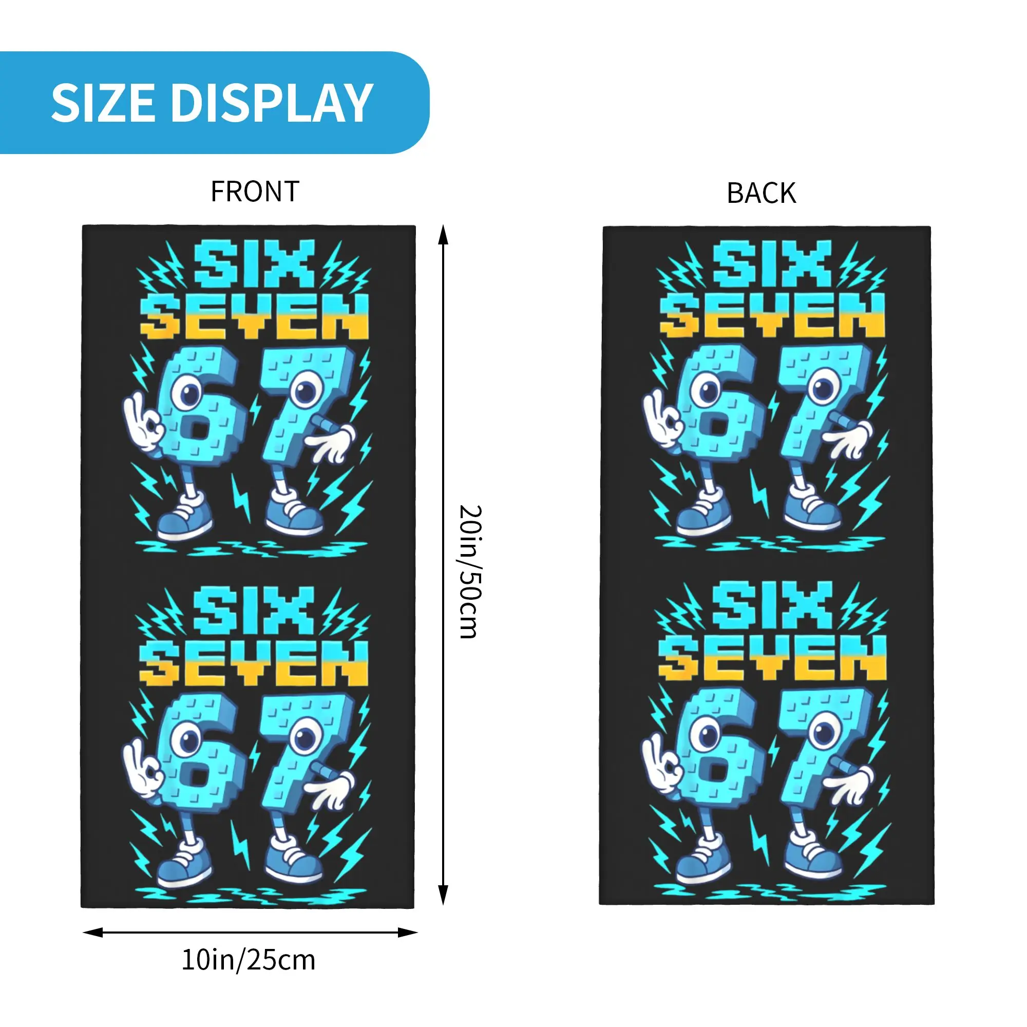 Six Seven Brainrot Italian Funny 67 Gaming Meme Neck Gaiter Women Men UV Protection Winter  Bandana Scarf for Cycling